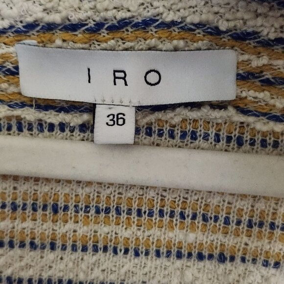 IRO Vana Stripe Knit Off Shoulder Shawl Collar Assymetric Zip Jacket Size 36(S) - Picture 7 of 7